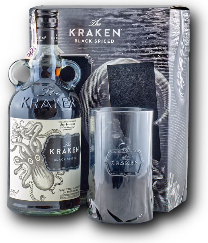 The Kraken Black Spiced 40% 0.7L (dárkové balení s 1 skleničkou)