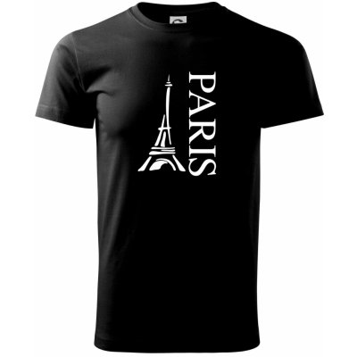 Paris nápis Eiffelovka na výšku Klasické pánské triko černé – Zbozi.Blesk.cz