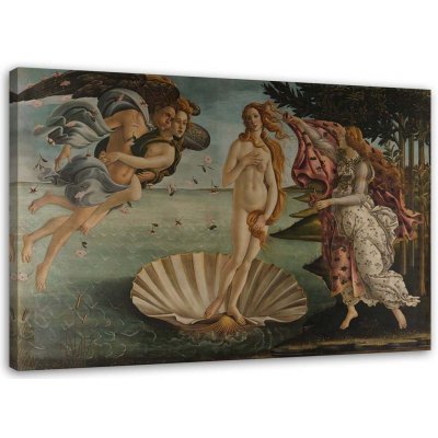 Obraz na plátně REPRODUKCE Zrození Venuše - S. Botticelli, - 60x40 cm – Hledejceny.cz