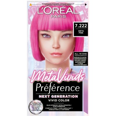 L'Oréal Paris Préférence Meta Vivids semipermanentní barva na vlasy 7.222 Meta Pink 75 ml – Zboží Dáma