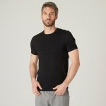 Nyamba pánské bavlněné fitness tričko 500 Slim černé – Zboží Mobilmania
