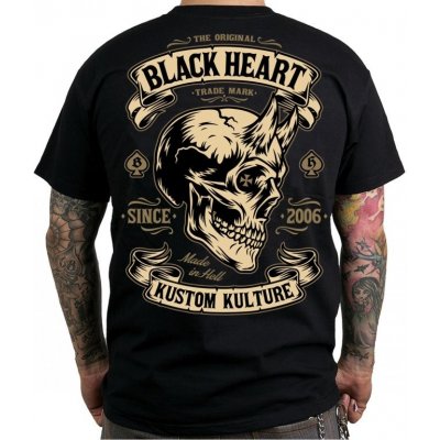 Pánské triko Black Heart DEVIL SKULL Černá