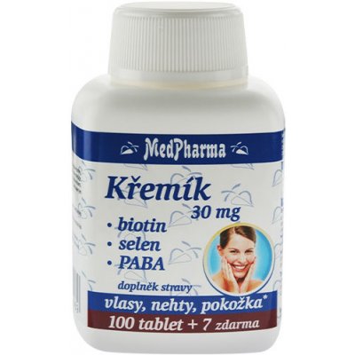 MedPharma Křemík 30 mg + biotin + selen + PABA, 107 tablet Velikost: 107 tablet