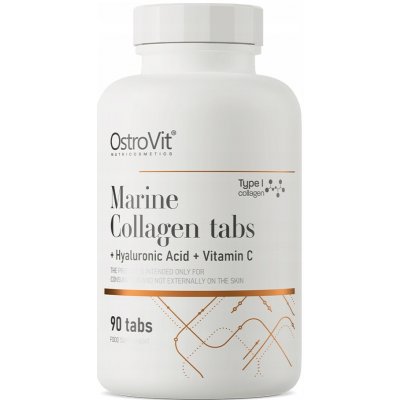 OstroVit Mořský rybí kolagen typ I + kyselina hyaluronová + vitamín C 90 tablet – Hledejceny.cz