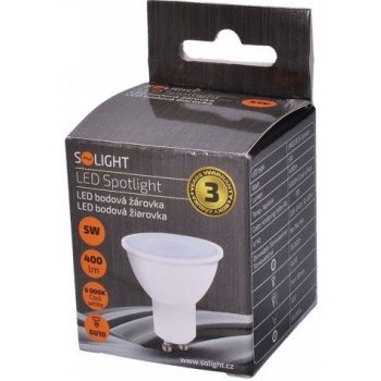 Solight LED žárovka bodová 5W GU10 6000K 400lm bílá