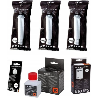 Krups F08801 Aqua Claris 3 ks + F0540010 + XS300010 čisticí tablety + XS900010 čisticí tekutina do Barista – Sleviste.cz