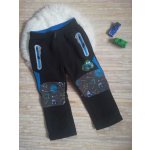 Kugo HK5613 Chlapecké softshellové kalhoty zateplené černá / tyrkysové zipy – Zboží Mobilmania