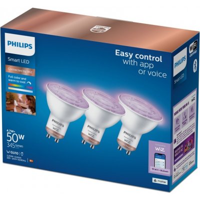 Philips Chytrá žárovka Smart LED 4,7 W, GU10, RGB, 3 ks