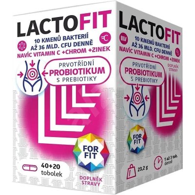 Galmed Lactobacily s vlákninou, vitaminem C, chromem a zinkem Lactofit 40+20 tablet – Hledejceny.cz