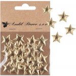 Anděl Přerov, s.ro. Hvězdičky látkové o 2 cm, 30 ks v sáčku, zlaté – Zboží Dáma