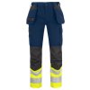 Pracovní oděv Projob 6533 PRACOVNÍ KALHOTY DO PASU EN ISO 20471 TŘÍDA 1 Žlutá/námořnická modrá
