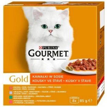 Gourmet Gold Cat kousky se zeleninou ve šťávě 8 x 85 g
