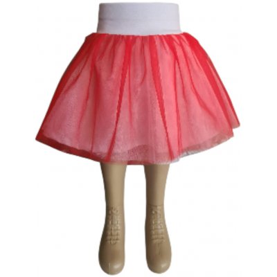 Tylová sukně červená/bílá – Zboží Dáma