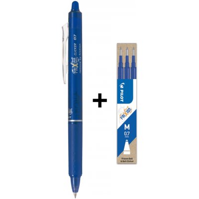 sada Roller FriXion Ball Clicker 0.7 a 3 ks náplne v modrej farbe - PILOT – Hledejceny.cz