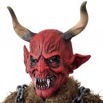Maska červený čert s velkými rohy – Zboží Dáma