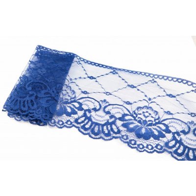 Silonová krajka - královsky modrá - šířka 16 cm – Zboží Dáma