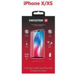 Swissten Full Glue Color Frame Case Friendly sklo pro Apple iPhone X XS černá 54501703 – Zboží Živě