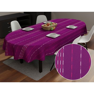 Biante bavlna oválný ubrus Olivia OL-002 Proužky na fialovém 140x220 cm – Hledejceny.cz