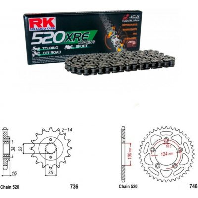 RK Racing Chain Řetězová sada Ducati 797 Monster 17-20 | Zboží Auto