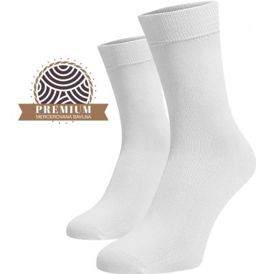 Ponožky z mercerované bavlny bílé – Zboží Mobilmania