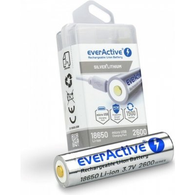 EVERACTIVE 2600mAh s nabíjecím microUSB konektorem EV18650-26M – Sleviste.cz