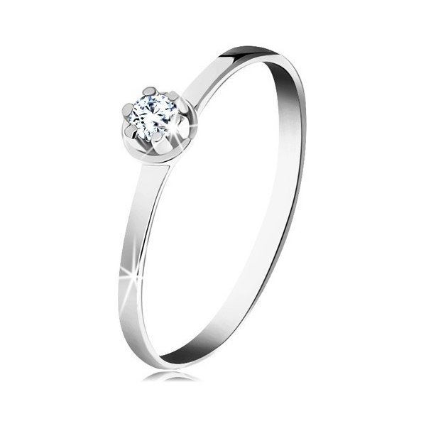 Šperky eshop zlatý prsten 585 čirý diamant ve vyvýšeném kulatém kotlíku bílé  zlato BT153 od 8 917 Kč - Heureka.cz