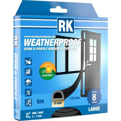 Těsnění oken a dveří EPDM – D-profil, černá 6 m | Zboží Auto