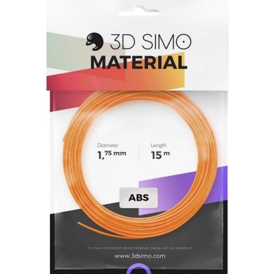 3Dsimo Sada vláken pro 3D tiskárny 3D Simo -ABS-2, ABS plast, 1.75 mm, 120 g, oranžová, černá, bílá