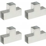 Trámová spojka 4 ks ve tvaru T pozinkovaný kov 101 x 101 mm