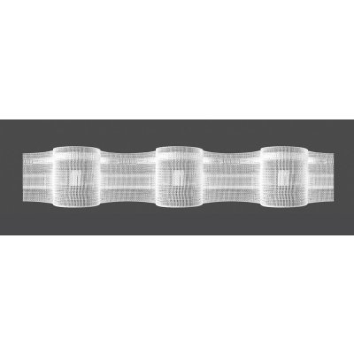 MAGAM Záclonová řasící páska, stuha 15.50.200.3, pravidelné vlnky se zadním řasením, řasení 1:2, transparentní, šířka 5cm (v metráži)