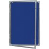 Reklamní vitrína 2x3 Vitrína s vertikálním otevíráním, filcový modrý vnitřek, se zámkem 120 x 90 cm