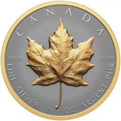 Royal Canadian Mint Ultra vysoký reliéf stříbrný javorový list 31.39 g
