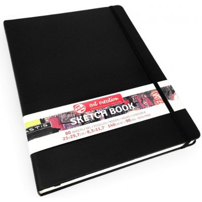 Royal Talens Skicák Sketch Book 140g/m2 80 listů A4 černý – Sleviste.cz