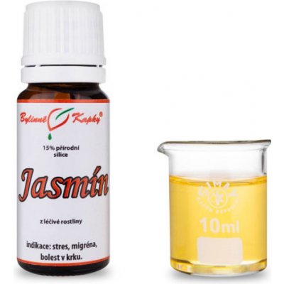 Bylinné kapky Jasmín 15% přírodní silice esenciální éterický olej 10 ml