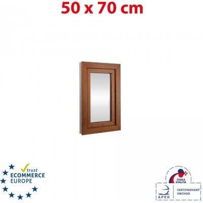 Okna Hned Plastové okno 50x70 cm zlatý dub/bílá otevíravé i sklopné pravé – Zboží Mobilmania