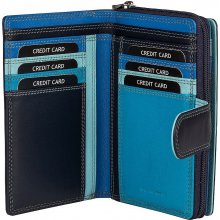 Patchi Dámská kožená peněženka RFID 3001025.61.30 modrá / multicolor