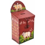 Sanu Babu Stará plechová kasička ručně malovaná 11x8x25cm AL – Zboží Dáma