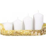 Bílé glitrované stupňovité adventní svíčky Ø 5 cm 4 ks – Hledejceny.cz