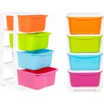 MODERNHOME - Knihovna se 4 výsuvnými zásuvkami nohy s kolečky – Zboží Dáma