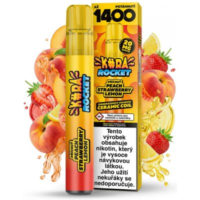 Kurwa Rocket Peach Strawberry Lemon Ice 20 mg 1 200 potahů – Hledejceny.cz