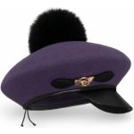 Krumlovanka zimní baret s bambulí a kšiltem W-0751 fialová – Hledejceny.cz