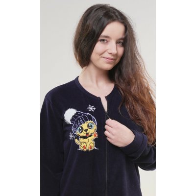 Dámský polarový overal na zip Tygřík domácí oblečení M Modrá – Zboží Dáma