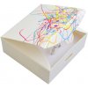 Dárková krabička JKBOX Bílá papírová krabička Easy se vzorem barev bez mašle IK015