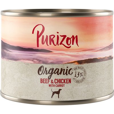 Purizon Organic hovězí a kuřecí s mrkví 6 x 200 g – Zbozi.Blesk.cz