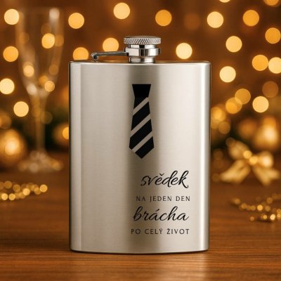 Placatka pro svědka kravata originální dárek pro kamaráda Stříbrná - brácha – Zboží Dáma