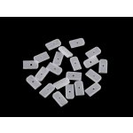 Silikonové koncovky na ploché, kovové a plastové kostice šíře 6; 8; 12 mm - (6 mm) transparent (50 ks) – Zboží Dáma