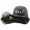 Teddies sada SWAT helma+pistole na setrvačník s doplňky plast v síťce