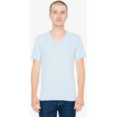 Bavlněné tričko do V American Apparel světle modrá – Zboží Mobilmania