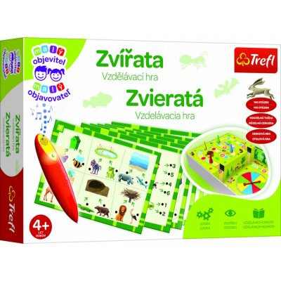 Trefl Malý objevitel Zvířata + kouzelná tužka edukační společenská hra v krabici 33x23x6cm – Hledejceny.cz