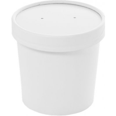 EcoPack Papírová miska EKO na polévku 445 ml bílá s papírovým víčkem krt – Zboží Mobilmania